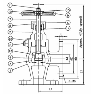 Marine Bronze Angle Valve JIS F7302 5K