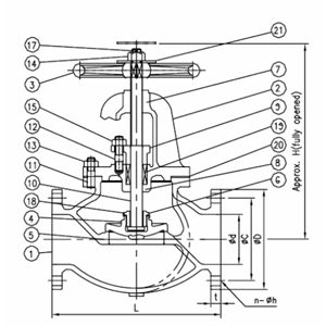 Marine Cast Iron Globe Valve JIS F7309 16K