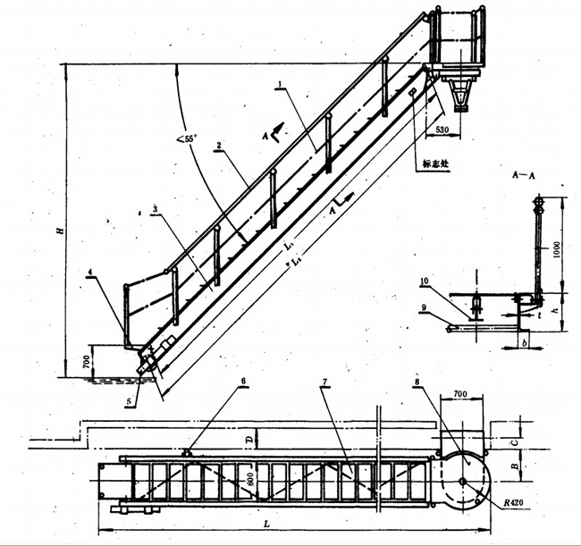 Turnable Treads Steel Accommodation Ladder