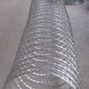 Double loop razor barbed wire