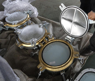 Aluminum Side Scuttle with copper window frame