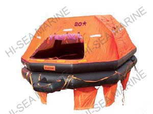 Throw-overboard inflatable liferaft for yatch