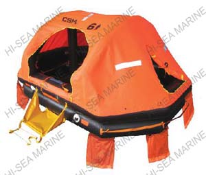 Throw-overboard inflatable liferaft for yatch