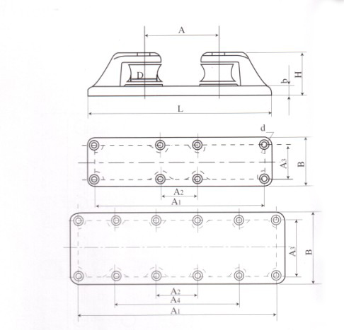Double Cast Roller Chock