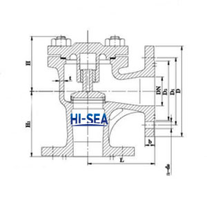 Marine Cast Steel Flanged Check Valve CB/T3944-2002