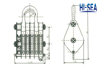 6 Wheels Wire Rope Pulley Block