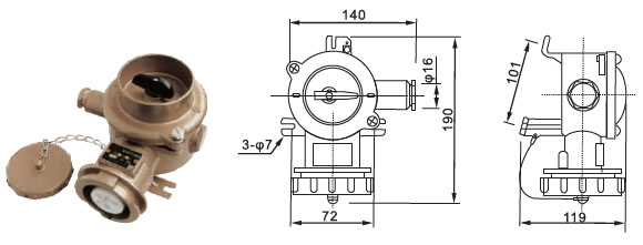 Marine 16A Brass Plug and Socket,Socket with Switch