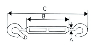 Standard DIN 1480 Turnbuckle with Hook and Hook