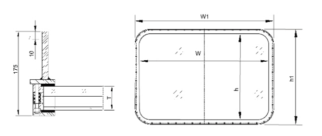 A60 Fireproof Rectangular Window for Ship 