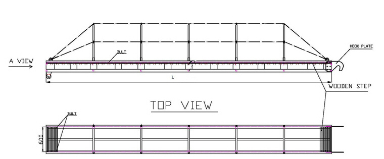 Aluminum Dock Gangway with Wooden Step