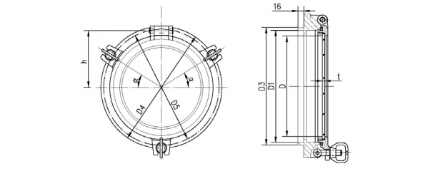 Bolted Type Aluminum Porthole 