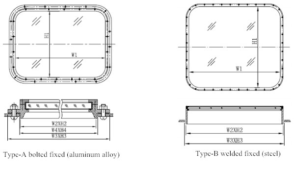 Fixed Rectangular Window for Wheel House 