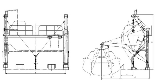 Gravity Luffing Arm Type Davit