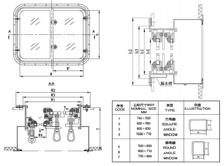 Light Aluminum Marine Sliding Window
