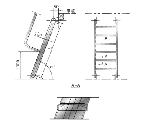 Marine Aluminum Inclined Ladder 