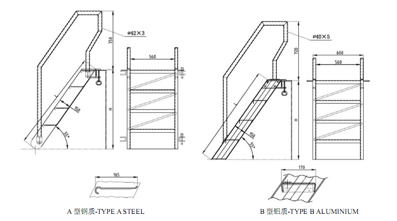 Marine Bulwark Ladder