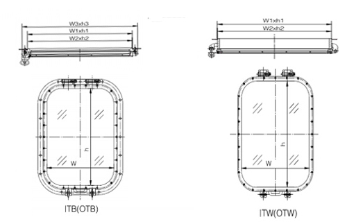 Marine Hinged Rectangular Window