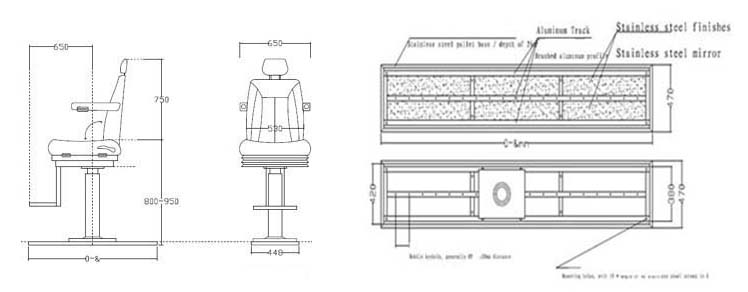 Marine Pilot Seat with Lifting Column
