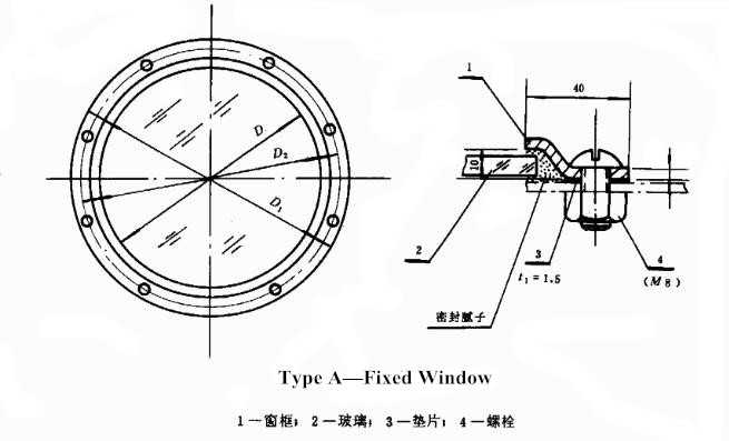 Marine Stainless Steel Fixed Circle Window