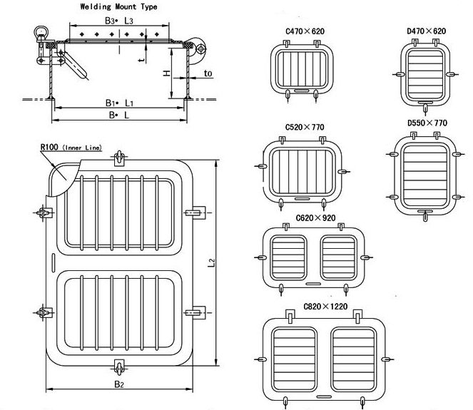 Steel/Aluminum Marine Skylight