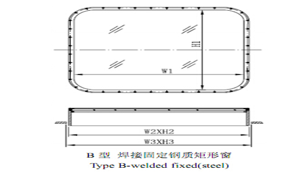 Steel Welded Fixed Rectangular Window for Wheel House 