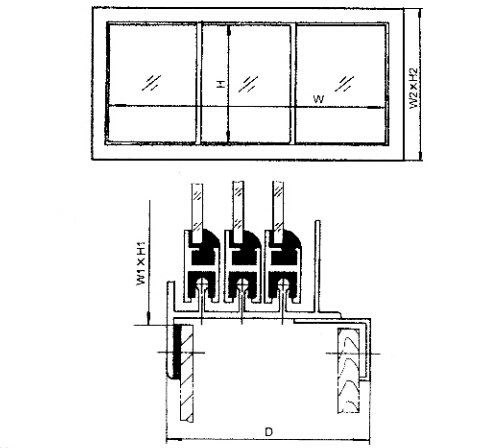 Yacht Aluminum Three Pane Sliding Window