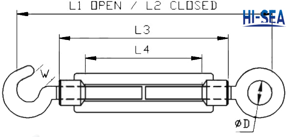 European Type Galvanized Carbon Steel Turnbuckle