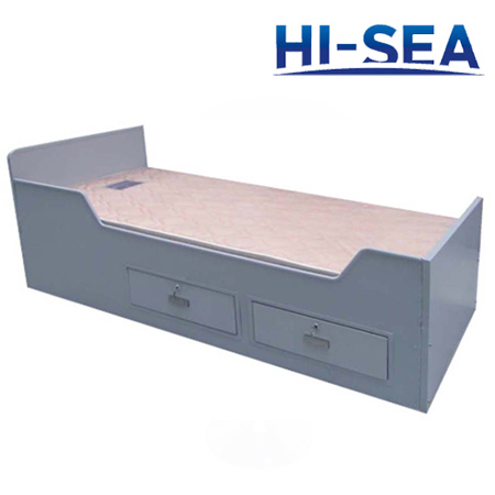 Marine Aluminum Alloy Single Bed with Drawers