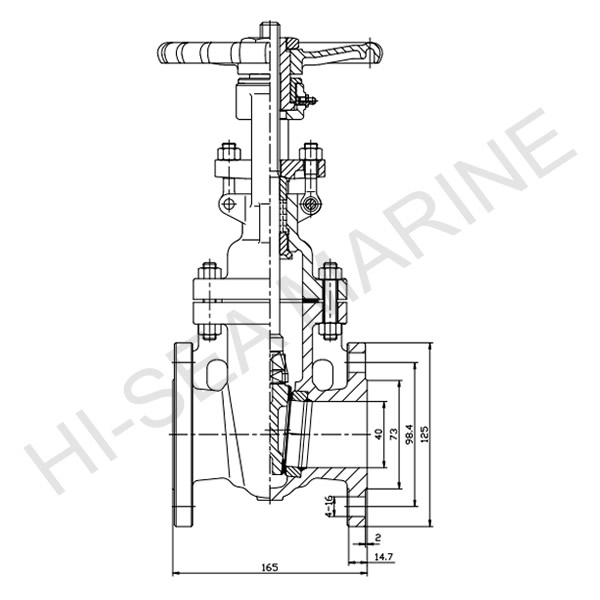 Marine Flanged Gate Valve 150LB