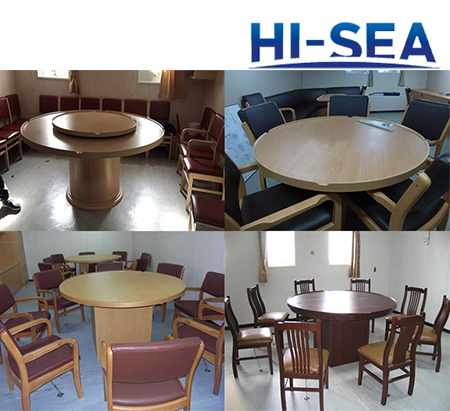 Marine Round Wood Mess Table