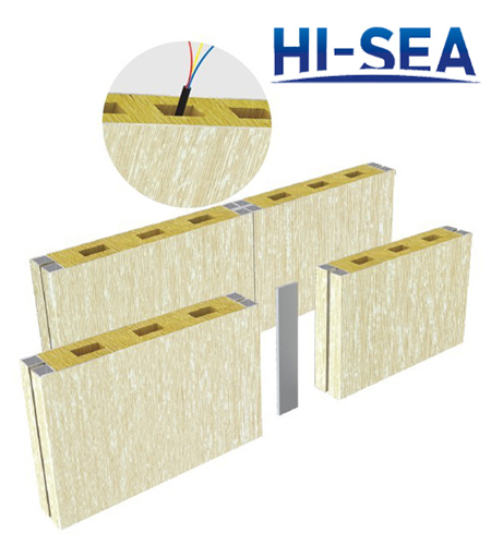 Type M Composite Rock Wool Wall Panel with Cable Slot