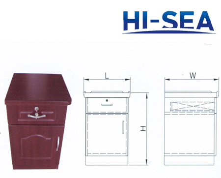 Wood Marine Bedside Cabinet