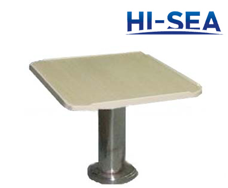Marine Coffee Table with Stainless Steel Pedestal