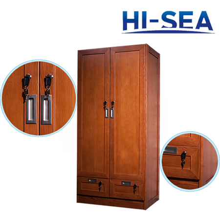 Marine Full Aluminum Double-door Wardrobe with Drawers