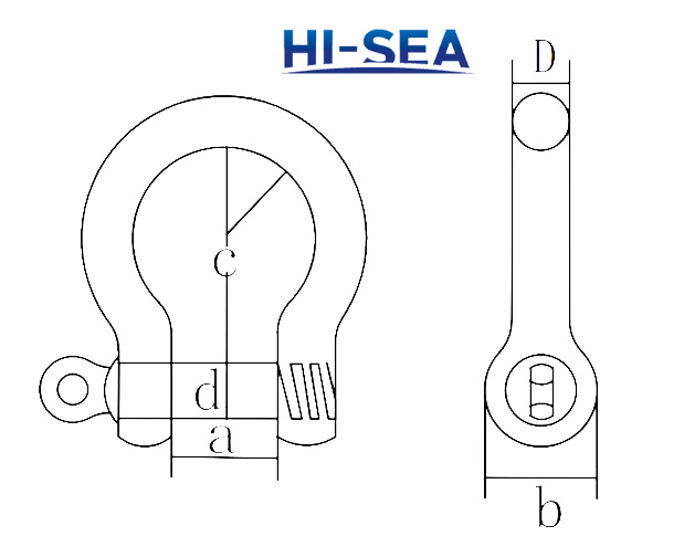 Screw Pin JIS Type Bow Shackle