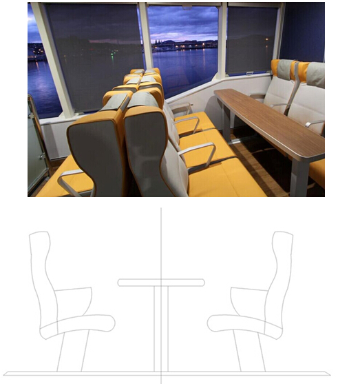 Marine Passenger Seats with Armrest