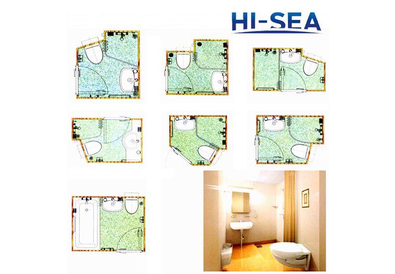 Marine Prefabricated Wet Unit with Bathtub