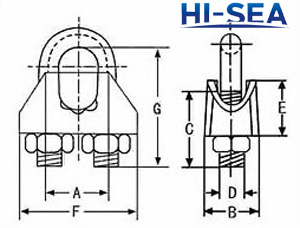 Type B Galvanized Malleable Wire Rope Clip