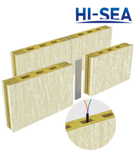 Type M Composite Rock Wool Wall Panel with Cable Slot