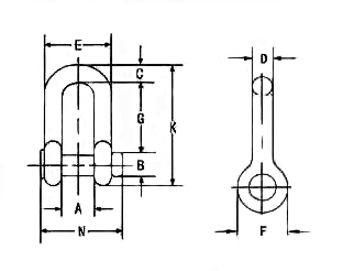 U.S Type G215 Round Pin Chain Shackle