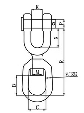 US Type Jaw End Swivel G403