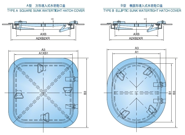 Aluminium Sunk Watertight Hatch Cover