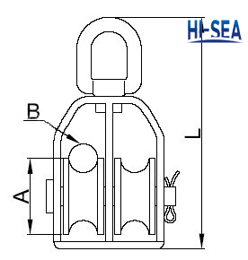 Double Wheels Swivel Eye Pulley Block