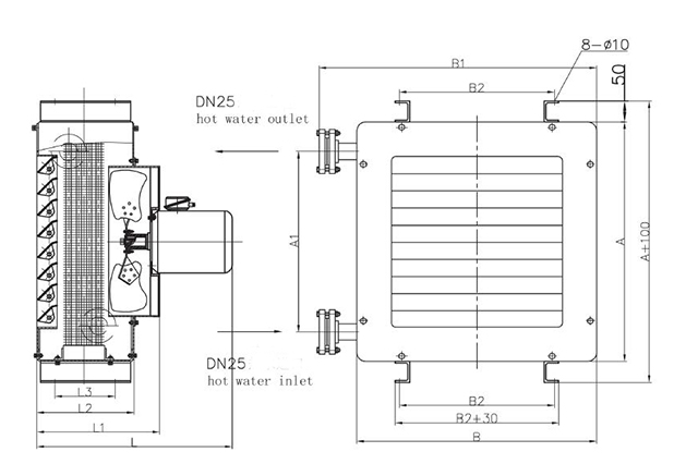 CNF(R) Marine Hot Water Heating Fan Heater