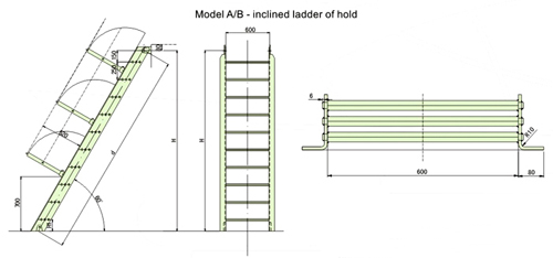 Marine Cargo Hold Inclined Ladder 