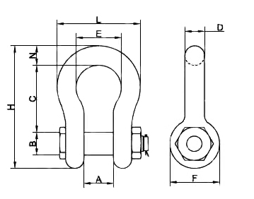Drop Forged Bolt Type Bow Shackle