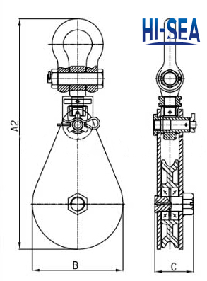 Heavy Type Snatch Block with Shackle