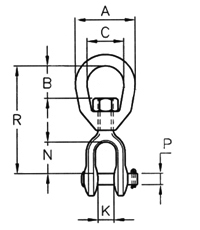 Galvanized Carbon Steel Jaw End Swivel