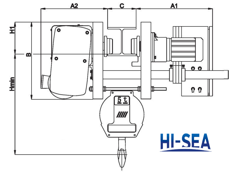 European Type Low Headroom Electric Wire rope Hoist