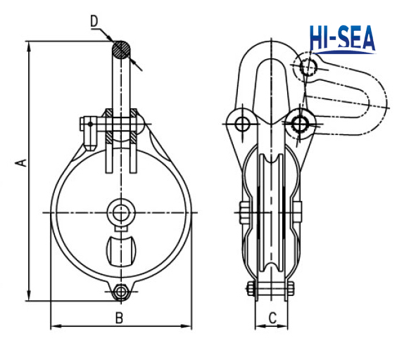 Marine Wire Rope Snatch Block